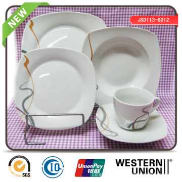 Forma cuadrada Dinnerset de cerámica en 30PCS